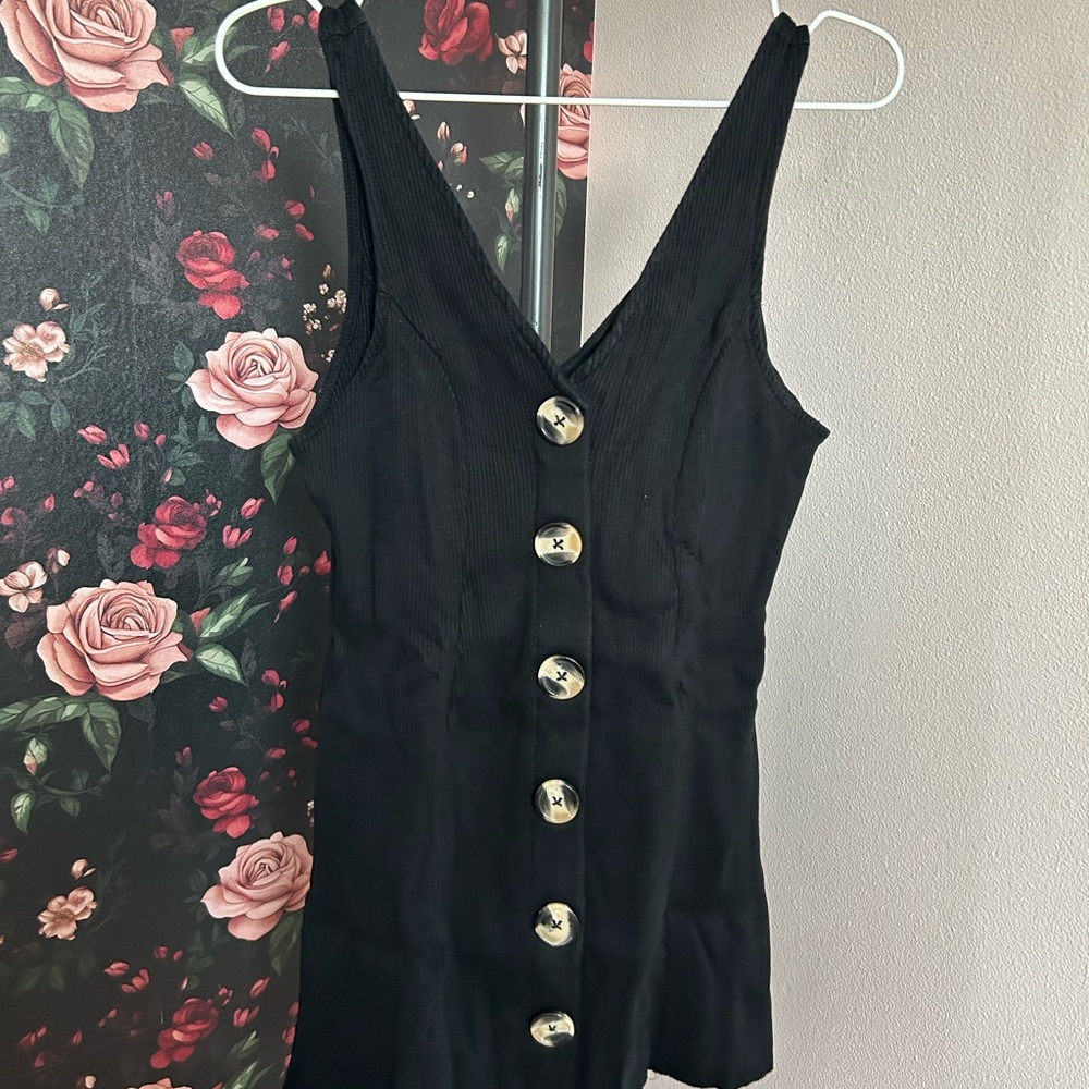 ASOS Black Ribbed Sleeveless Dress